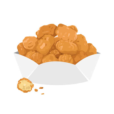 Tater tots grated potatoes with sauce American food. Flat vector illustration isolated on white backgroundのイラスト素材