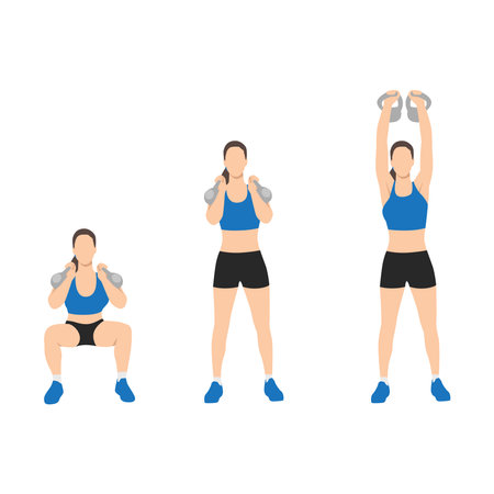 Thruster Exercise Kettlebell Thruster One Arm Kettlebell Thruster - Main Image