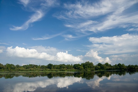 quiet river Berezina in Byelorussiaの写真素材
