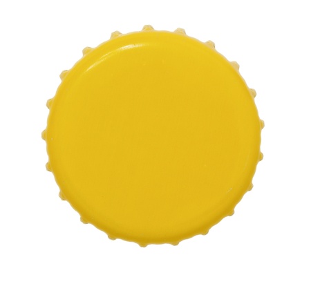 Isolated  yellow Metal Bottle Cap
