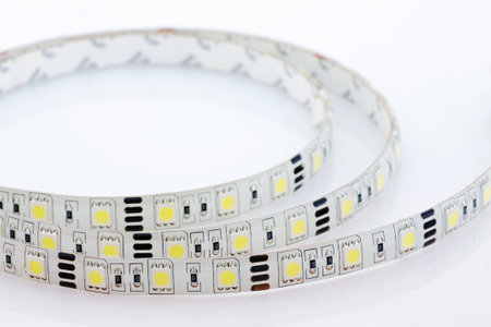 LED strip, coated with silicone, close-up の写真素材