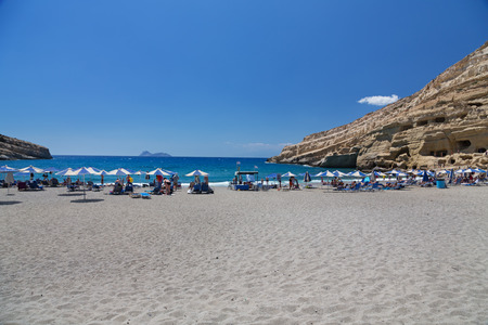 Crete, Greece, Matala beach. 06/15/2013のeditorial素材