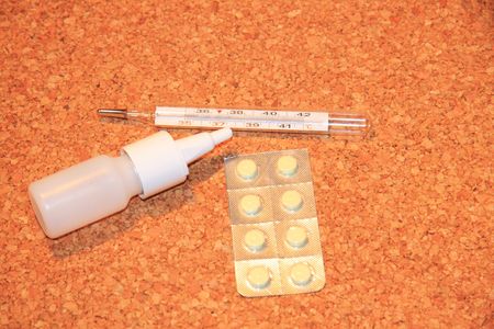 Drug and thermometerの写真素材