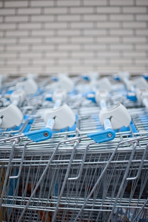 row of Shopping cartsの写真素材