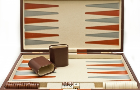 Backgammon board game setの写真素材