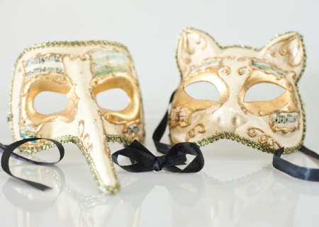 His and hers Venice Carnival Masks の写真素材