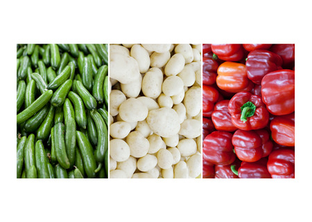 Italy National Flag made of Cucumbers, Potatoes and Red peppersの写真素材