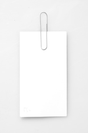 Single Paper note with paper clipの写真素材