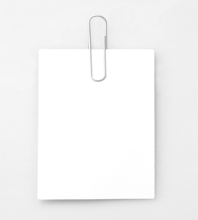 Single Paper note with paper clipの写真素材