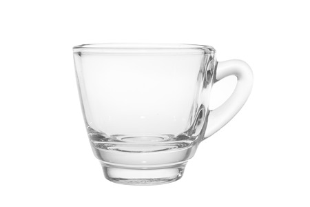 Empty Espresso shot Glass isolated on white の写真素材