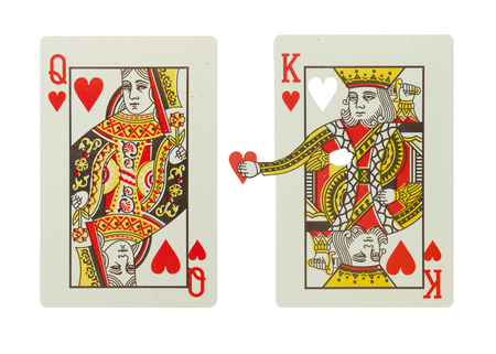 King of hearts gives his heart to the queen of heartsのeditorial素材
