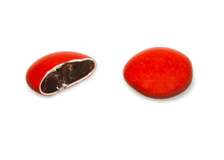 Red round Chocolate candy の写真素材
