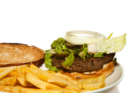 Veggie Burger with friesの写真素材