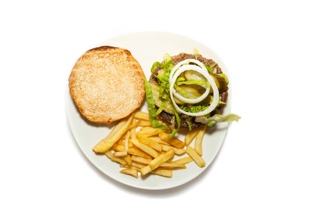 Veggie Burger with friesの写真素材