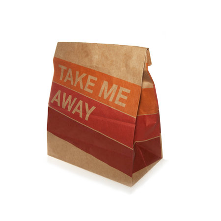 Take away brown paper bagの写真素材