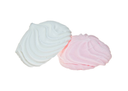 Pink and white Meringueの写真素材