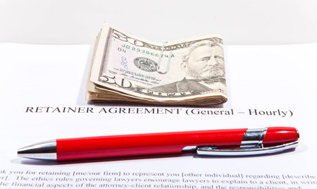 Retainer Agreement with Dollars and penの写真素材