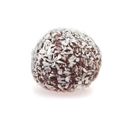 Chocolate ball with coconut flakesの写真素材