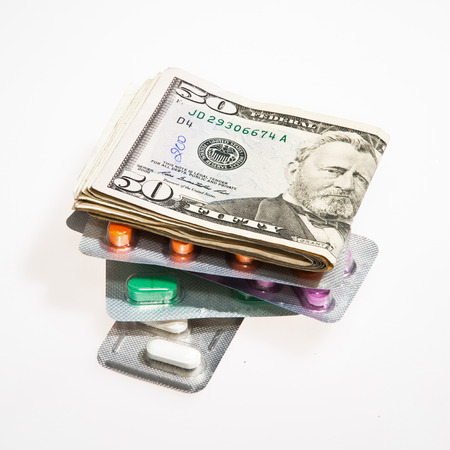 Dollar Currency and Pillsの写真素材