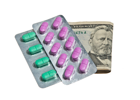 Dollar Currency and Pillsの写真素材