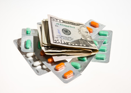 Dollar Currency and Pillsの写真素材