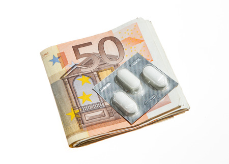 Euro Currency and Pillsの写真素材