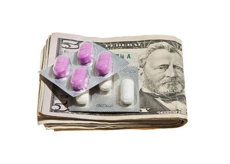 Dollar Currency and Pillsの写真素材