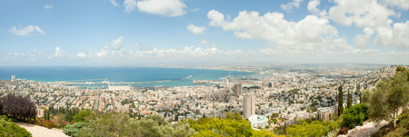 Haifa Israel panoramic view from mount Carmelの写真素材