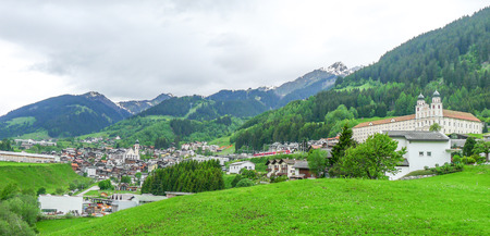 Swiss village by the alps