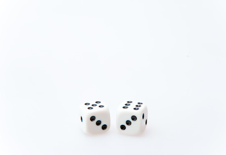 White pair of diceの写真素材