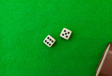 Green casino table with dice background