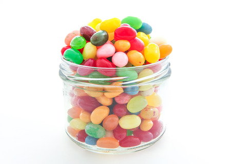 Jelly beans with a glass jar