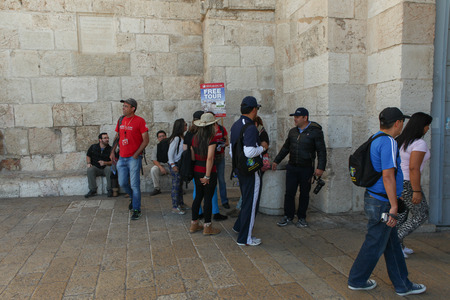 Tourists at Jaffa gate - Jerusalemのeditorial素材