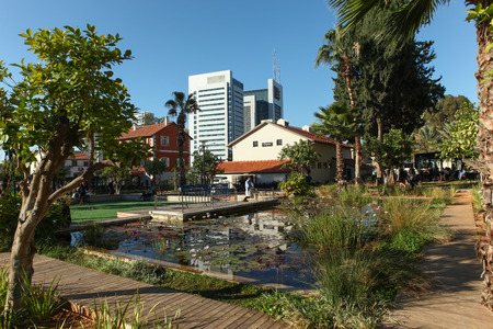 Chic and trendy compound of Sarona in Tel avivのeditorial素材