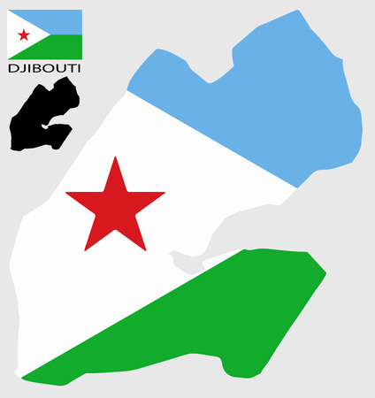 Djibouti - Map and flag vectorのイラスト素材