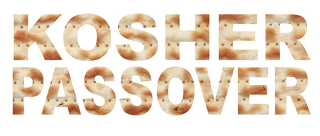 Traditional Jewish holiday - Kosher Passover text with Matzo letters