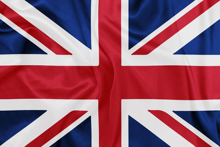 United Kingdom - Waving national flag on silk texture