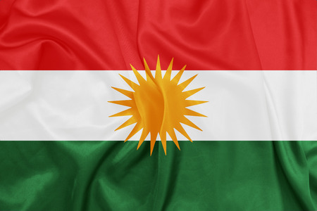 Kurdistan  - Waving national flag on silk textureの写真素材