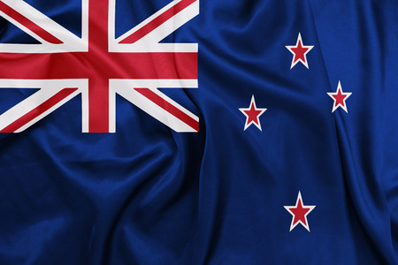 New Zealand - Waving national flag on silk textureの写真素材
