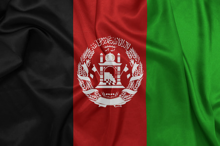 Afghanistan - Waving national flag on silk textureの写真素材