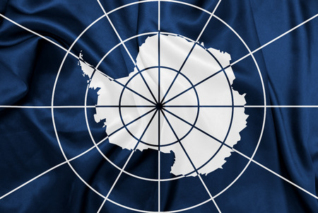 Antarctica treaty - Waving national flag on silk textureの写真素材
