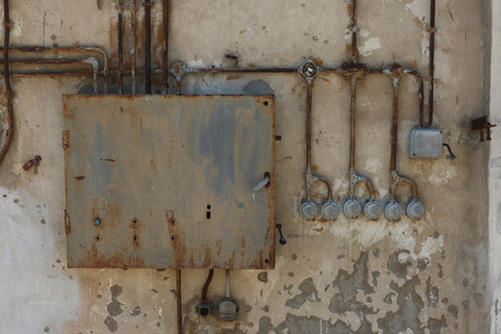 Old electric switchboardの写真素材