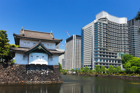 Imperial palace and Tokyo skylineのeditorial素材