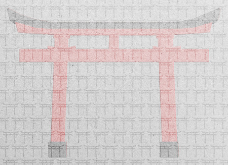 Paper texture with Japanese Torii gatesの写真素材