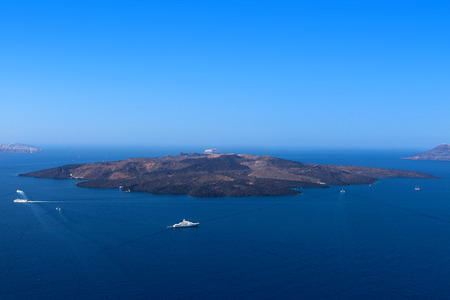 Santorini's famous Volcanoの写真素材
