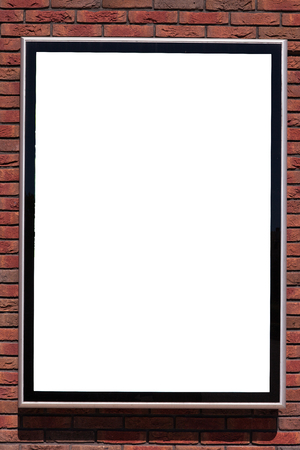 Empty billboard with on a red brick wallの写真素材