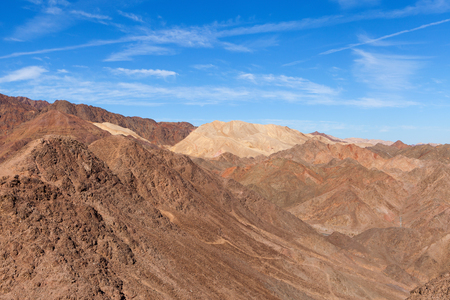 Desert mountains with blue sky in the backgroundの写真素材