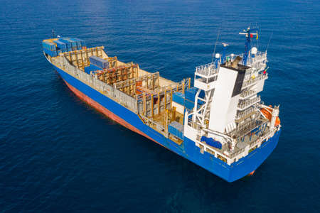 Large Container ship at Sea, Aerial image.の写真素材