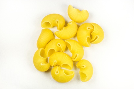 Conchiglie Italian pasta on white background