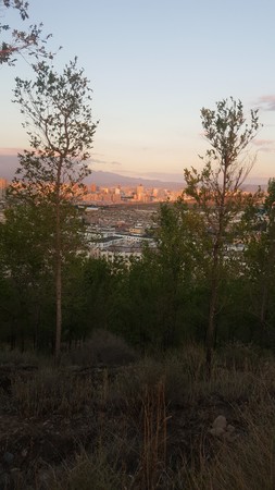 Cities under the setting sunの写真素材